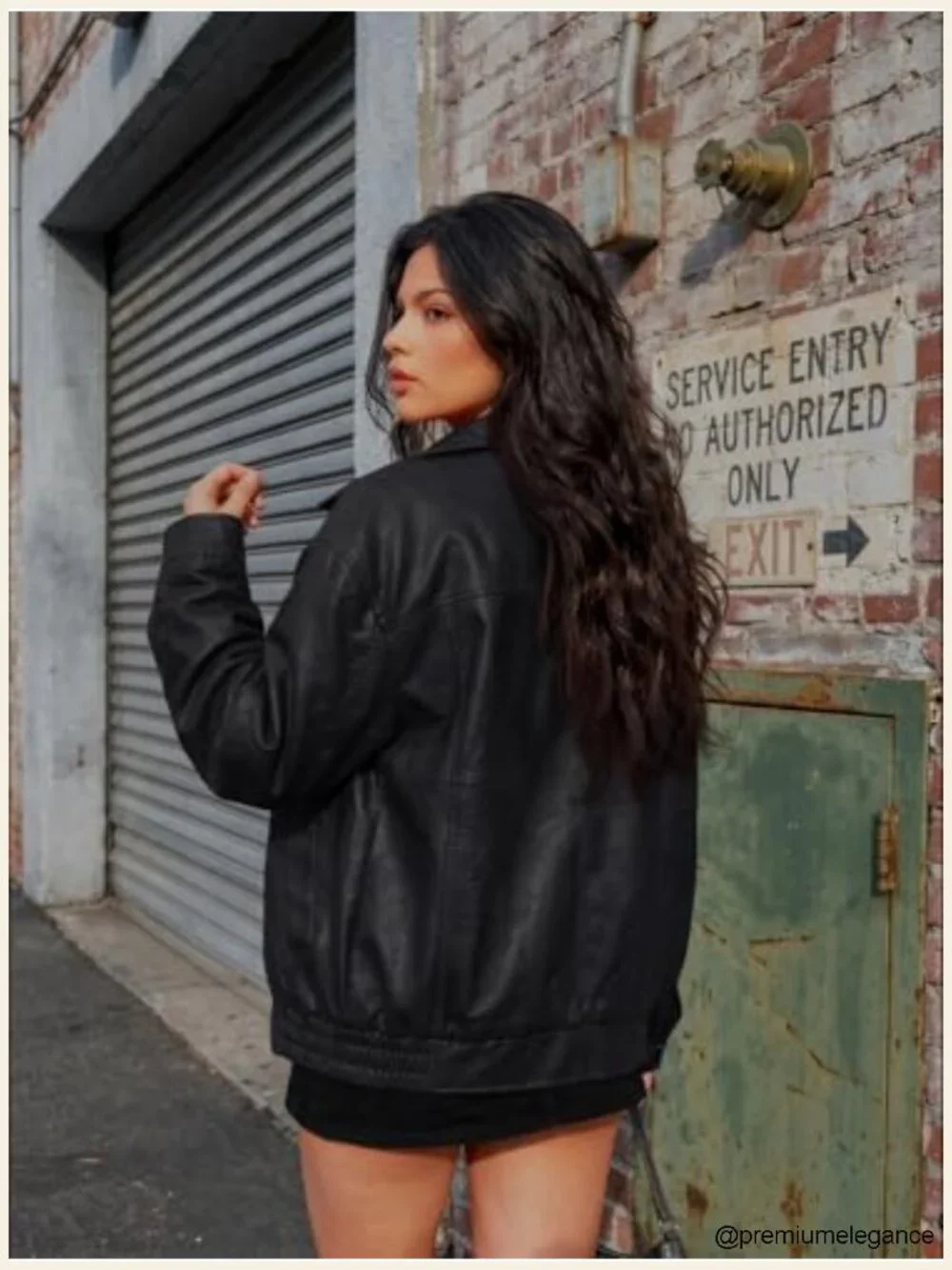 Oversized Faux Leather Moto Bomber Jacket - Vegan Leather, Butter-Soft